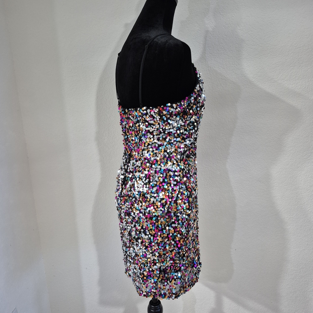 Maniju Size M Vibrant Sequin Mini Dress - Picture 6 of 14